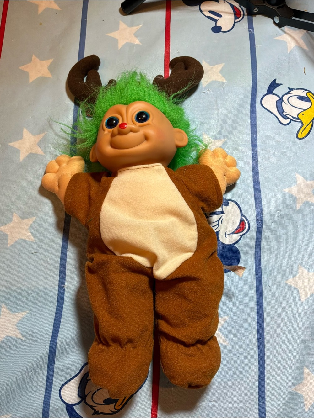 Vintage Russ christmas reindeer plush troll doll